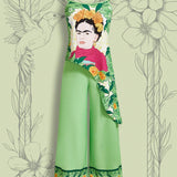 Frida Kahlo X  Conjunto de 2 piezas para mujer de pantalones anchos y top de tirantes con dobladillo irregular y estampado de personajes y plantas para las vacaciones de verano