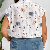 Body de mujer de a grande con cuello de muesca y estampado floral para el verano