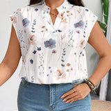 Body de mujer de a grande con cuello de muesca y estampado floral para el verano