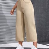 Pantalones Jeans amplios de cintura alta y corte holgado con bolsillos para mujer, adecuados para uso informal