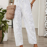 EMERY ROSE Pantalones largos blancos y texturizados para dama, ideales para verano