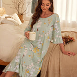 Serenescape Vestido De Dormir De Flores Con Volantes Para Mujer