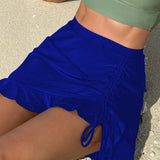Swim Braguita de bikini plisada solida de uso diario para mujer