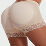 Panties de control con cojin levanta gluteos para mujer, ropa interior sexy con encaje de cintura alta, shorts de control de abdomen