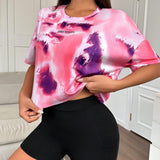 Sport Easify Conjunto de ropa deportiva de estilo casual con estampado de tie-dye