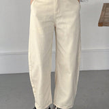 Jeans de mezclilla con pierna recta y bolsillos para mujer, casual y adecuado para salidas diarias