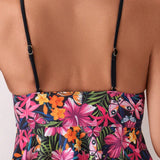 Swim Top tipo camisola de bikini estampado para mujer, patron aleatorio, con derechos de autor