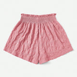 EZwear Shorts de pierna ancha y tejido casual en color rosa a la moda para mujer