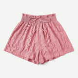 EZwear Shorts de pierna ancha y tejido casual en color rosa a la moda para mujer