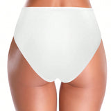 Bottom del bikini de cintura alta blanca para mujer