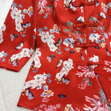 Blusa tradicional china impresa con flores para uso diario