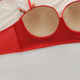NEW Sujetador push-up rojo con aros y tirantes ajustables para mujer, lenceria sexy