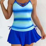 Swim Lushore Camiseta de tirantes Camisole de moda para mujer con color degradado y estilo Tankini