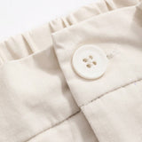 DAZY Shorts rectos de cintura elastica con bolsillos de unicolor para mujeres
