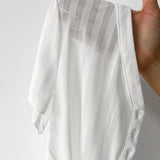 EZwear Camisa a rayas ajustada y recortada con elasticidad transparente