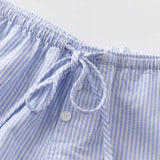 EZwear Shorts de verano informales para mujer con cintura de cordon y rayas