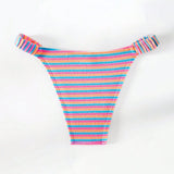 VCAY Bottom del bikini de rayas coloridas de moda para mujer en verano