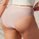 NEW Panty triangular de encaje de pestanas para mujer de talla grande, de una sola pieza