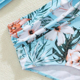NEW  VCAY Conjunto de bikini sexy de estampado de plantas tropicales para mujer, traje de bano con sujetador de copa Push-Up y aro para vacaciones