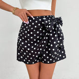 VCAY Shorts holgados de moda de lunares para mujer