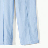 MOTF Classy Pantalones solidos con cinturon, bolsillos inclinados, costura frontal y hebilla