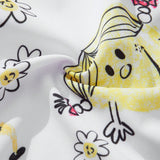 Mr Men Little Miss X  Traje de bano de una pieza para mujer con estampado floral y de dibujos animados, con tirantes cruzados en la espalda y sin respaldo