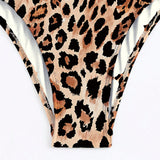 Swim Traje de bano Monokini sexy de leopardo para mujer con espalda descubierta para playa de verano