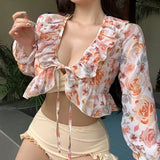 NEW DAZY Conjunto de bikini para mujer con shorts atados al cuello en unicolor, combinado con cubierta floral de manga larga tipo kimono para la playa o vacaciones