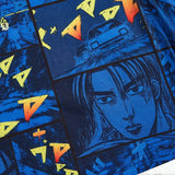 INITIAL D |  Camiseta de tirantes azul oscuro estampada con comic tejida con elasticidad para as grandes, verano