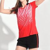 Conjunto de Liteng 1 de 2 camisetas deportivas impresas para mujeres tejidas con tela fresca Coolmax, ligeras, transpirables y que absorben la humedad, en color rojo profesional para voleibol