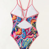 Swim Vestido de mujer de una pieza con estampado aleatorio, derechos de autor comprados