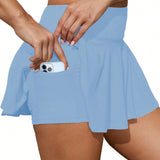Falda deportiva de talla grande con bolsillos para mujer, falda de tenis casual diaria