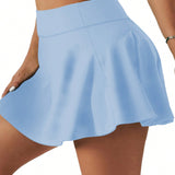 Falda deportiva de talla grande con bolsillos para mujer, falda de tenis casual diaria