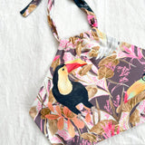 WYWH Conjunto de 2 piezas para mujer, top halter casual y falda midi con giro frontal con patron de plantas y pajaros para vacaciones en la playa