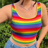 Camisola y sujetador de tiras simple y cotidiano para mujeres de a grande con colores vibrantes