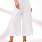 BASICS Pantalones Jeans de algodon blancos casuales para mujer, versatiles y comodos