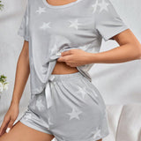 Conjunto de pijama de seda de leche para mujer PJS4, 140g, impresion digital