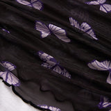 CamiConjuntoa transparente de verano con estampado de mariposas y cordon lateral para ropa de dormir