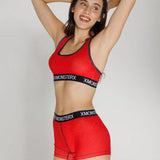 Conjunto de Brasier deportivo y ropa interior para mujeres, conjunto de top y shorts deportivos para ciclismo