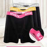 3 piezas de boxers deportivos comodos para mujer con colorblock y cintura media
