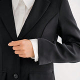 FRIFUL Conjunto de traje unicolor para mujer, chaqueta de blazer de manga larga y falda