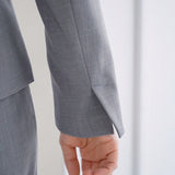 FRIFUL Conjunto de traje profesional para mujer de negocios para conmutar con boton unico y sin cuello, pantalon de pierna recta