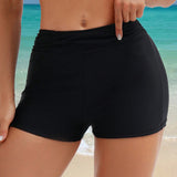 Swim Lushore Bottom de traje de bano solida simple para uso diario de mujer