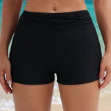 Swim Lushore Bottom de traje de bano solida simple para uso diario de mujer