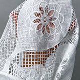 Prive Camisa unicolor de color simple de moda para mujeres, bordado soluble en agua, flores posicionadas