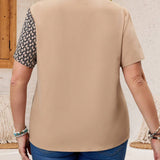 Camisa de verano con parches para mujeres de a grande