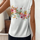 Camiseta de mujer casual con estampado completo adecuado para el verano