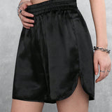 Coolane Shorts de moda negros brillantes de elastano