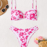 Swim Vcay Conjunto de bikini sexy de verano para playa para mujeres de talla grande con estampado floral