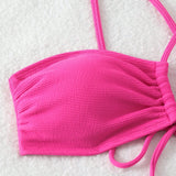 Swim Top de bikini de diseno veraniego para mujer con cordon de ajuste, a la moda para vacaciones